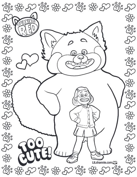 Turning Red Coloring Pages Printable